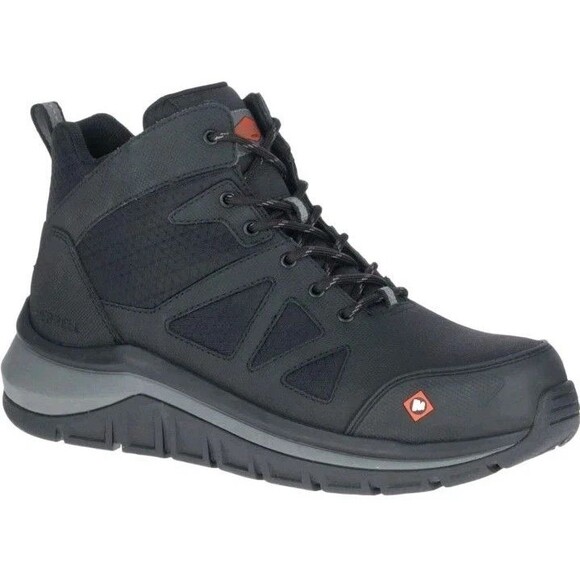 MERRELL WORK Men\'s Fullbench Speed Mid Carbon Fiber Toe Work Boot BLACK 15 $160 main image 4